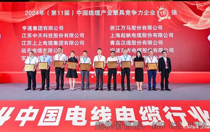 2024年度电缆行业最具竞争力企业伟德国际1946bv官网位列第七名·颁奖 2024年度电缆行业最具竞争力企业伟德国际1946bv官网位列第七名·颁奖
